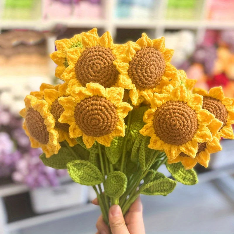 Handmade Crochet Sunflower Bouquet