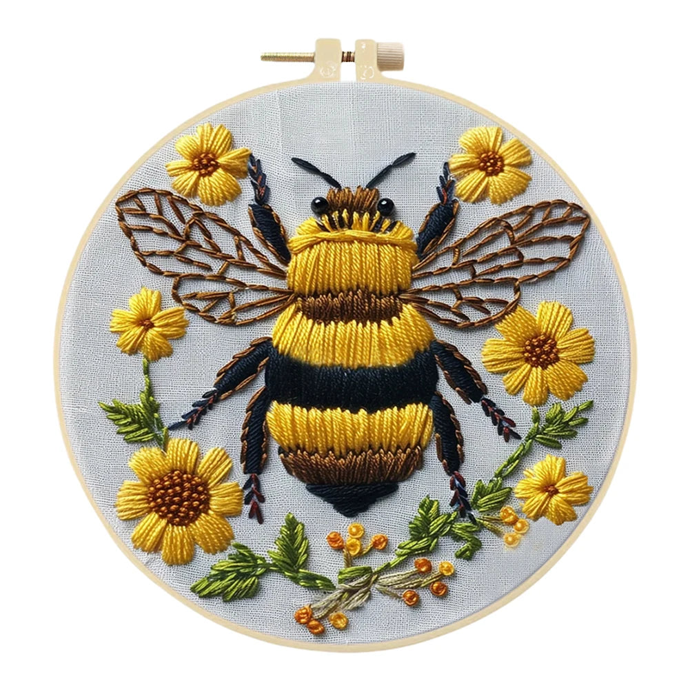 Beginner Embroidery Kit with Hoop