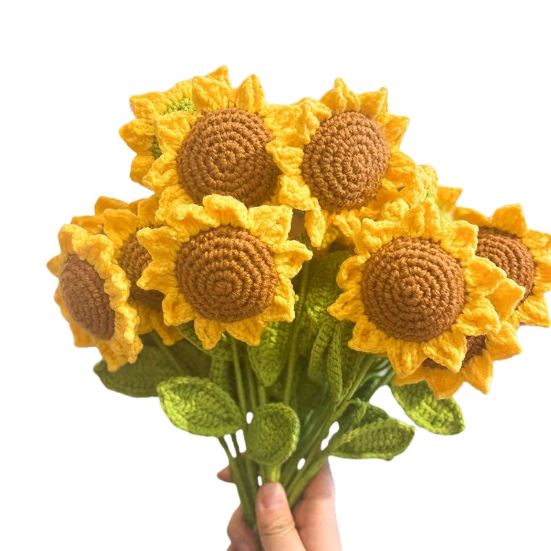 Handmade Crochet Sunflower Bouquet