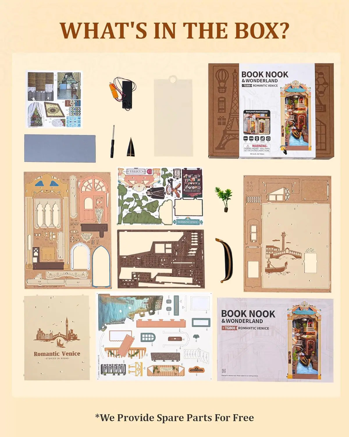DIY Romantic Venice Book Nook Kit with LED Lights
