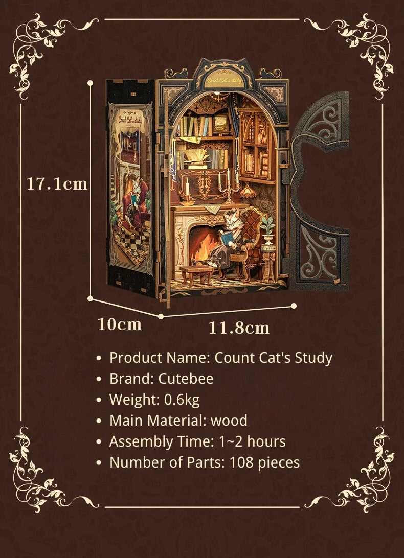 3D Puzzle Miniature Wooden Dollhouse with Lights