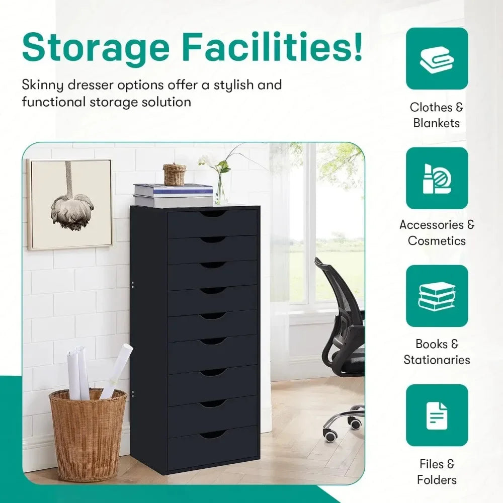9 Drawer Wood Storage Cabinet