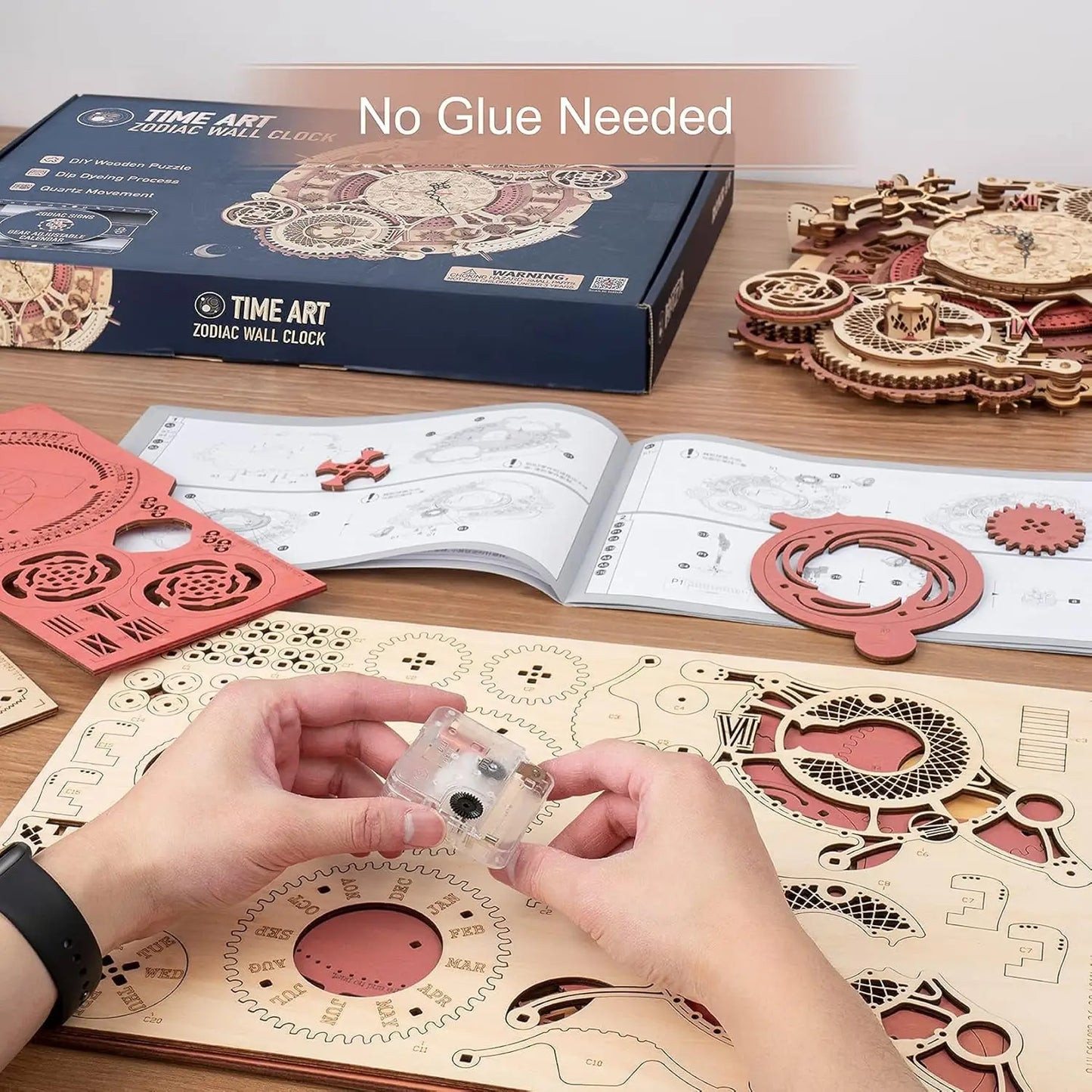 DIY 3D Wooden Puzzle Wall Clock