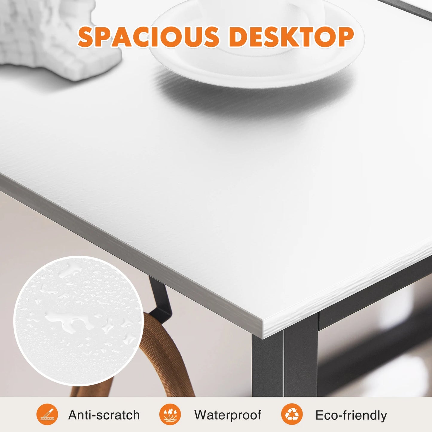 Compact Computer Desk with Side Storage