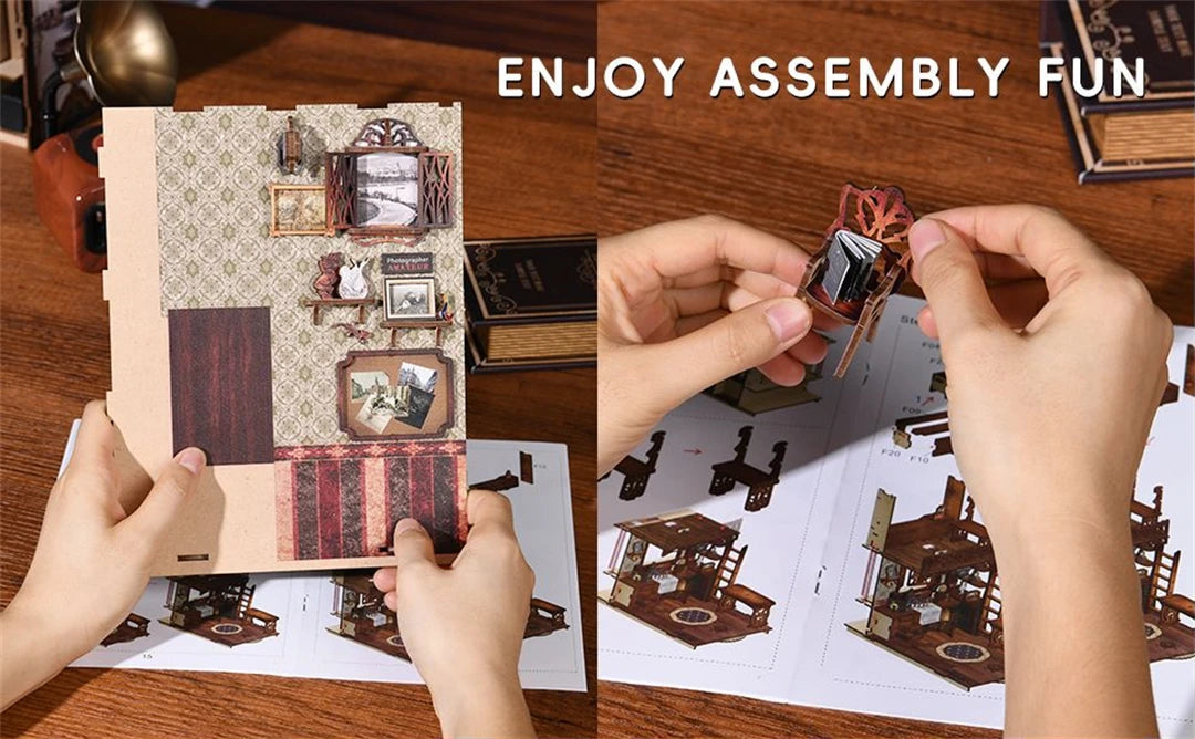 DIY Wooden Puzzle Miniature Book Nook Kit