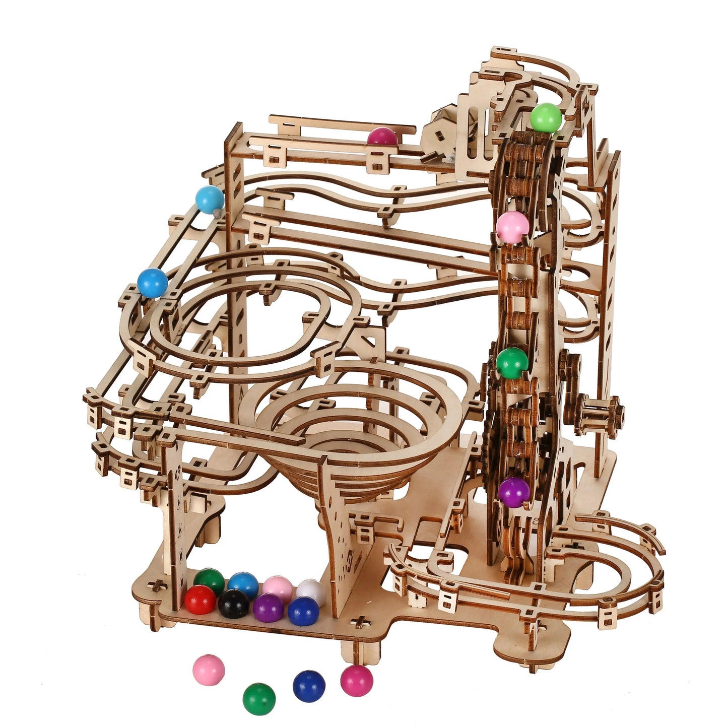 Track Pulley 3D Wooden Puzzle Building Block Kit