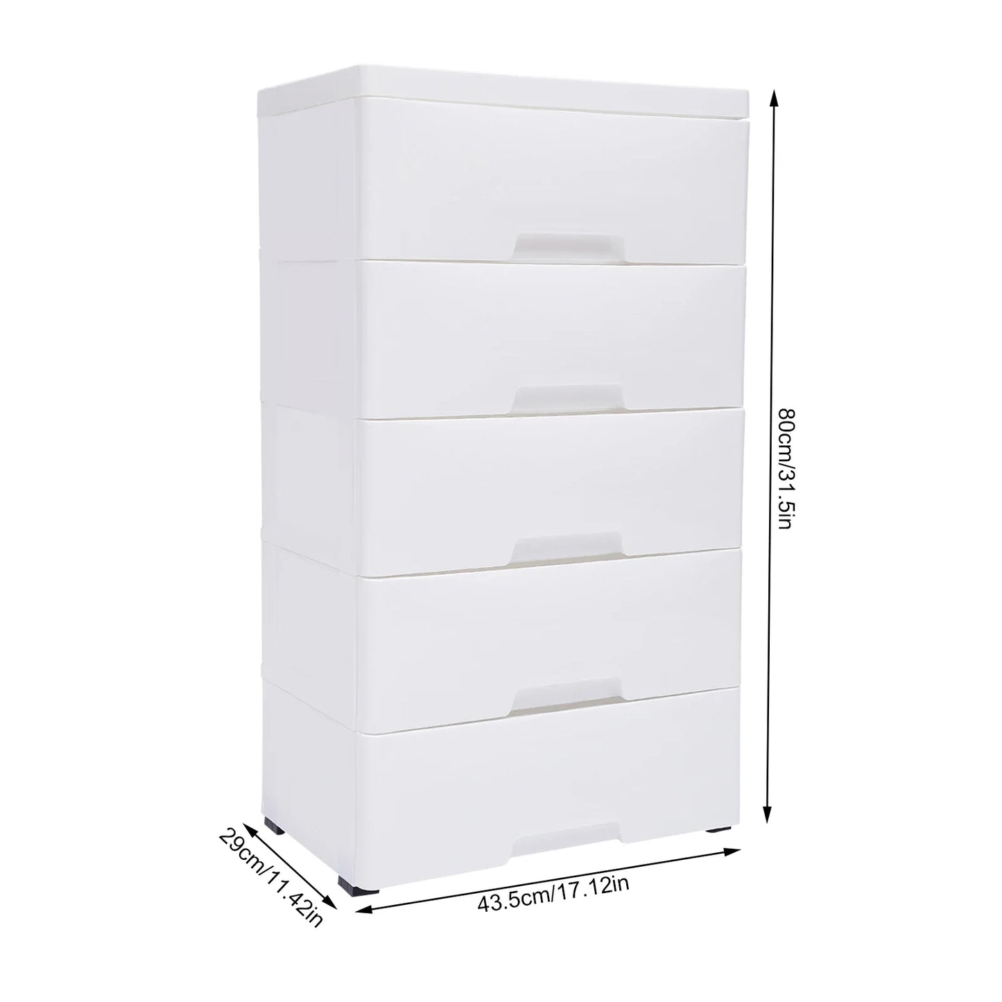 4 Drawer White Plastic Storage Cabinet