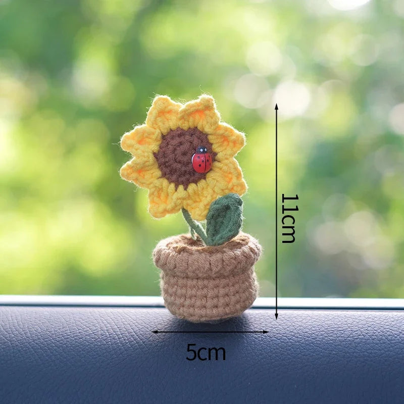 Handmade Crochet Mini Flowers Ornaments