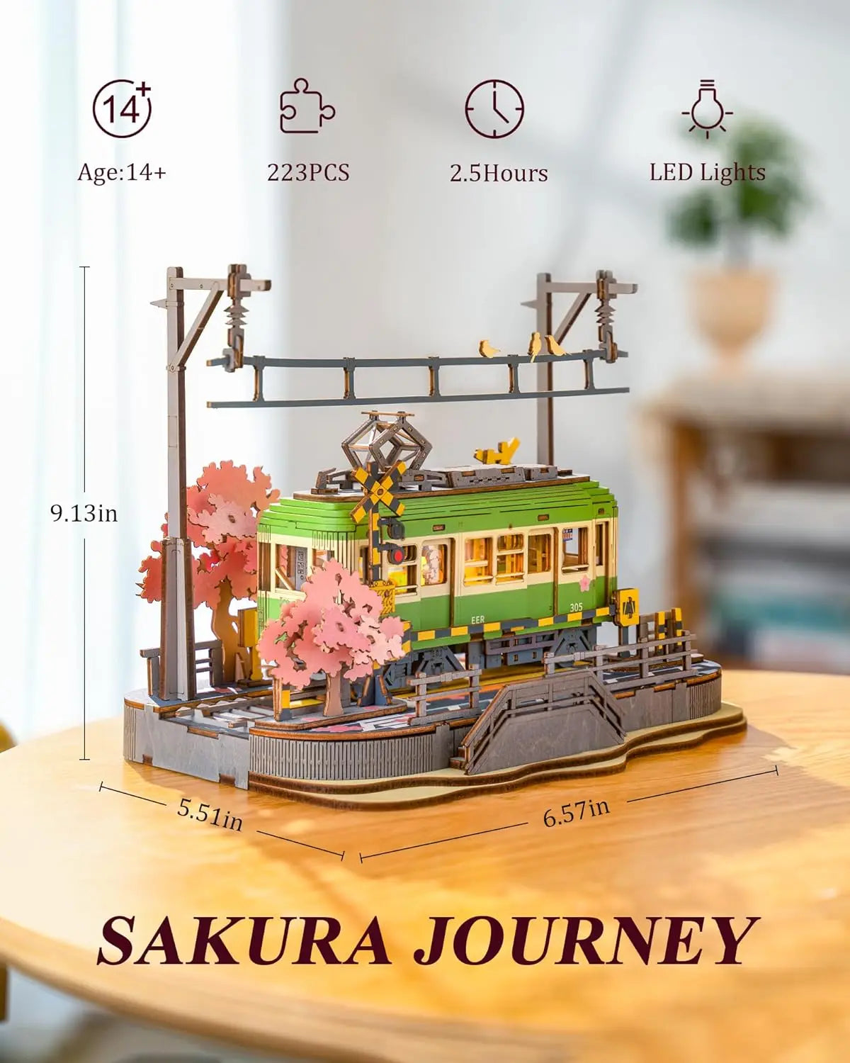 3D Puzzles Sakura Journey DIY Building Kit w/ LED Light