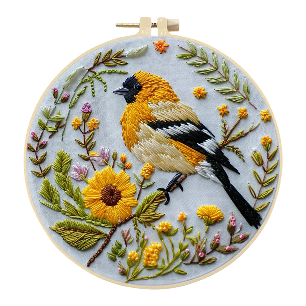 Beginner Embroidery Kit with Hoop