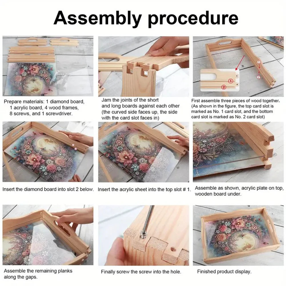 Wooden DIY 5D Diamond Painting Tray