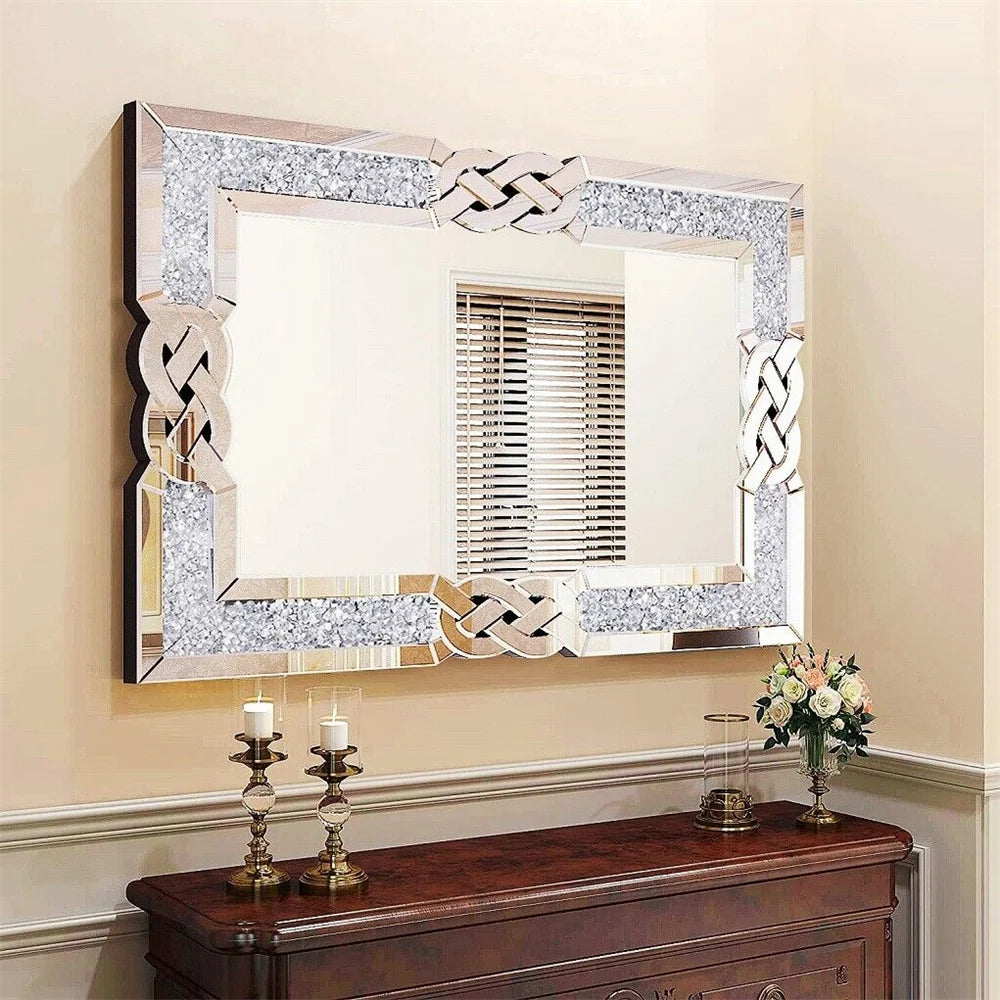 90/100/120CM Large Crystal Crush Diamond Mirror