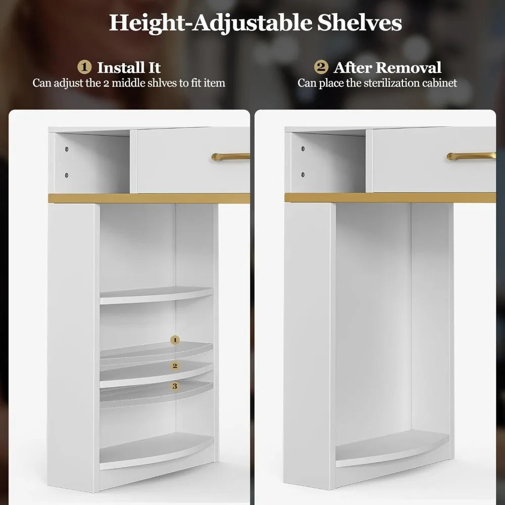 7 Drawers & 3-Tiered  Shelves Table