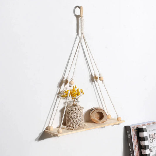 Handmade Macrame Tapestry Wall Hanging Shelf