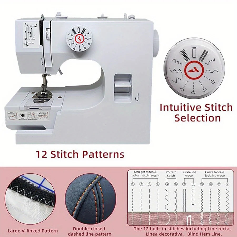 Mini Electric Sewing Machine w/ Foot Pedal and 42-Piece Sewing Kit