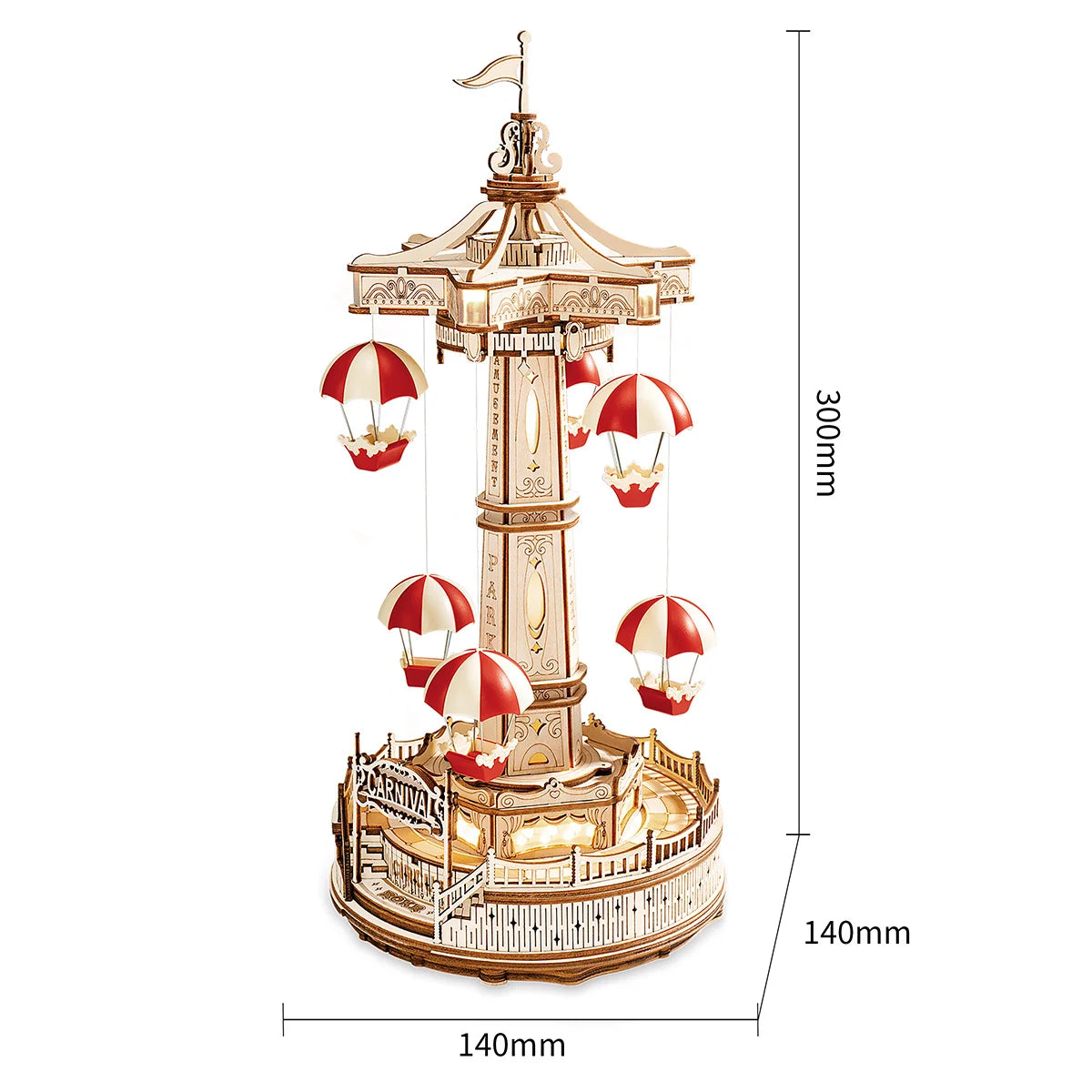 Amusement Park Wooden DIY Moveable 3D Wooden Puzzle