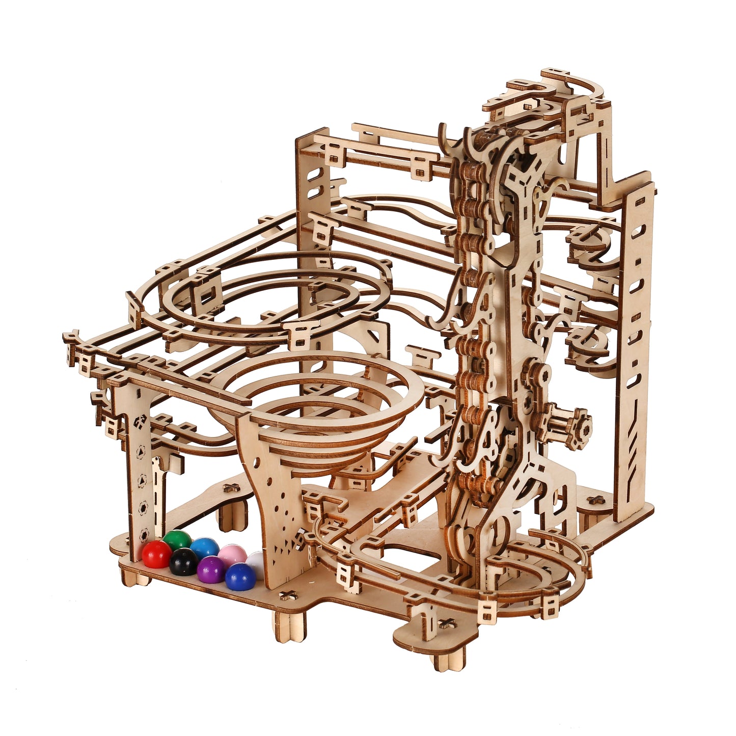 Track Pulley 3D Wooden Puzzle Building Block Kit