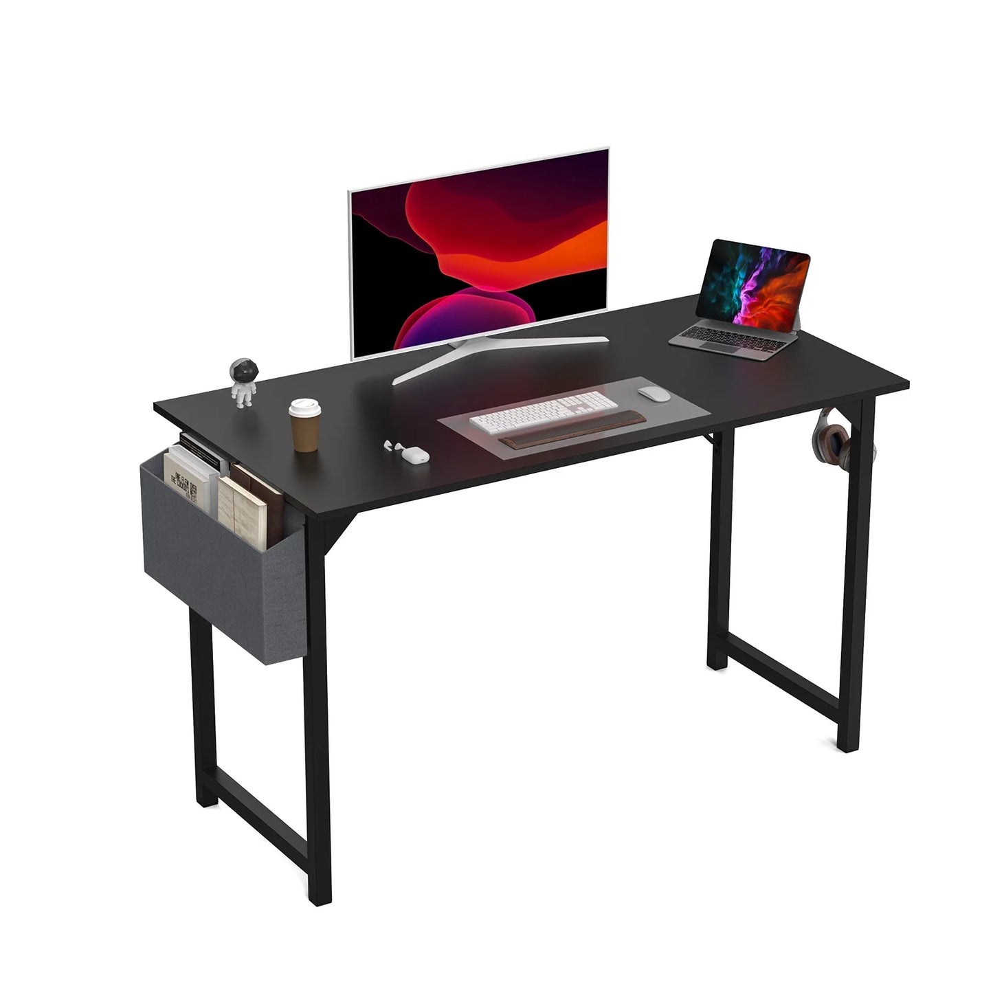 Compact Computer Desk with Side Storage
