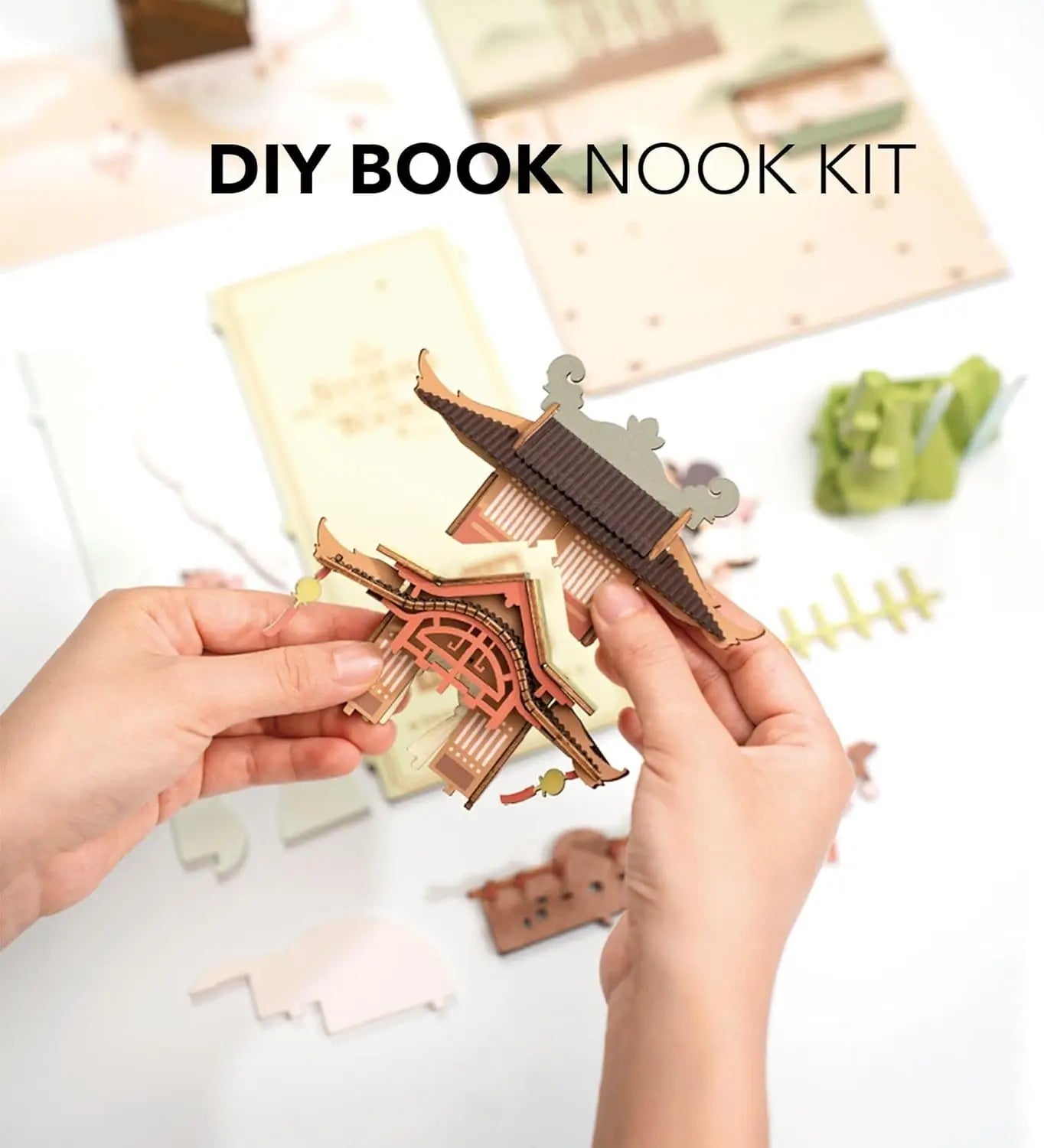 Falling Sakura DIY Wooden Puzzle Kit with LED Light