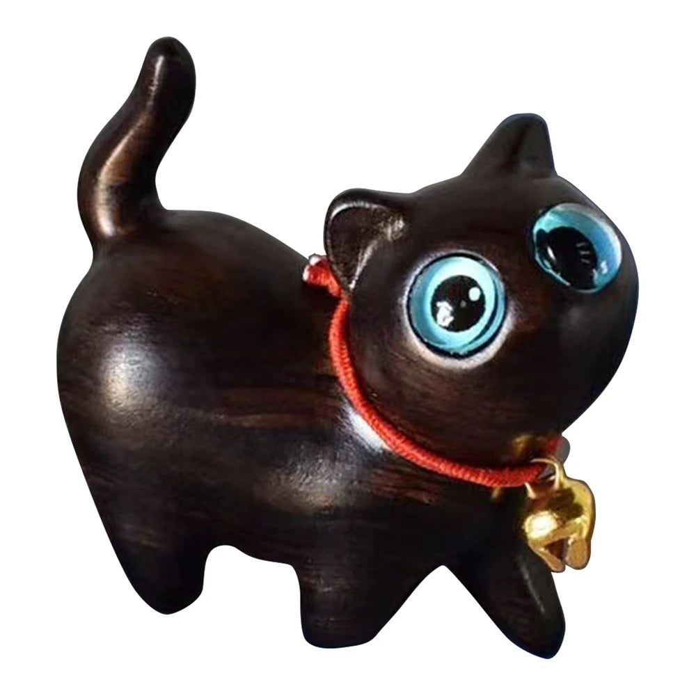 Handmade Wooden Mini Cat Decoration