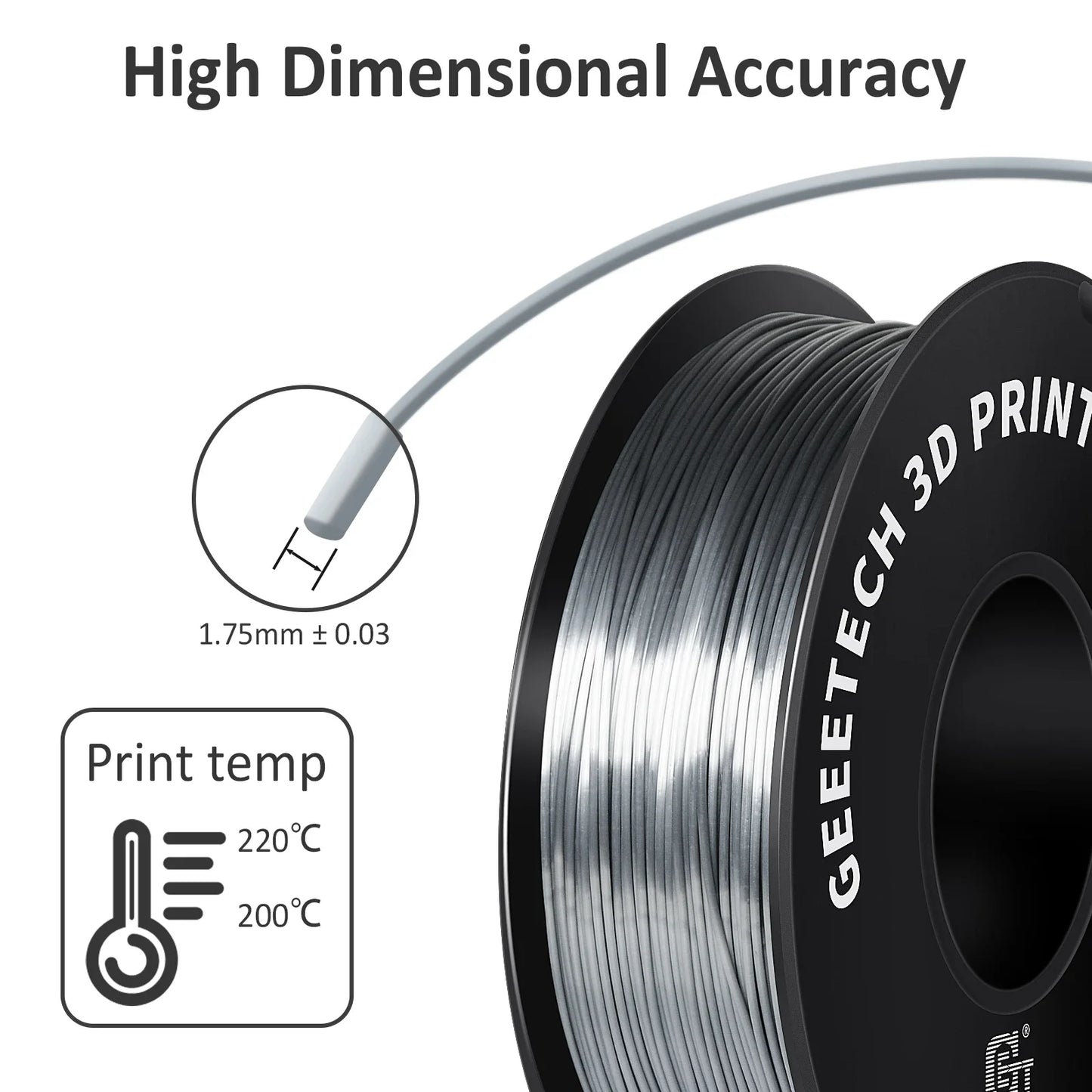 Standard PLA Filament 1kg 1.75mm 3D Printer Plastic Material