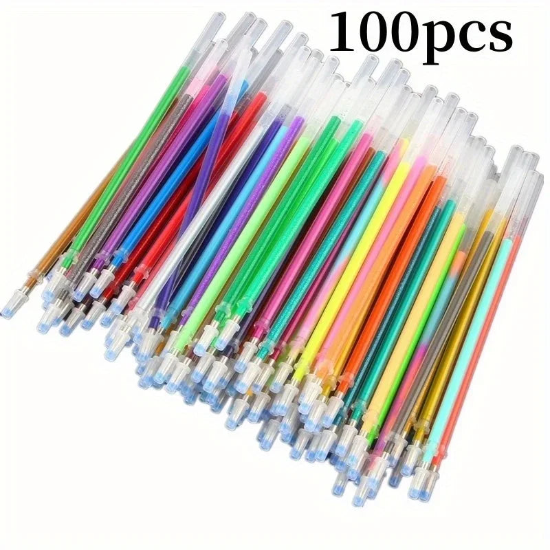 100pcs 1.0mm Glitter Pen Refill Set