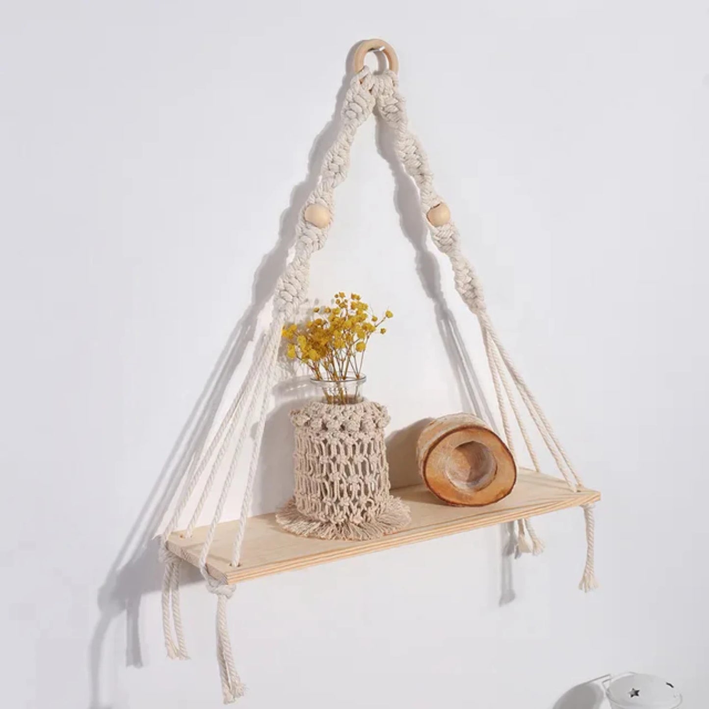 Handmade Macrame Tapestry Wall Hanging Shelf