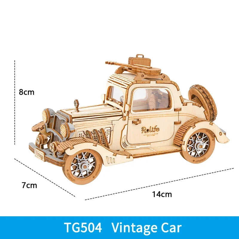 Vintage Car Model 3D Wooden Puzzle