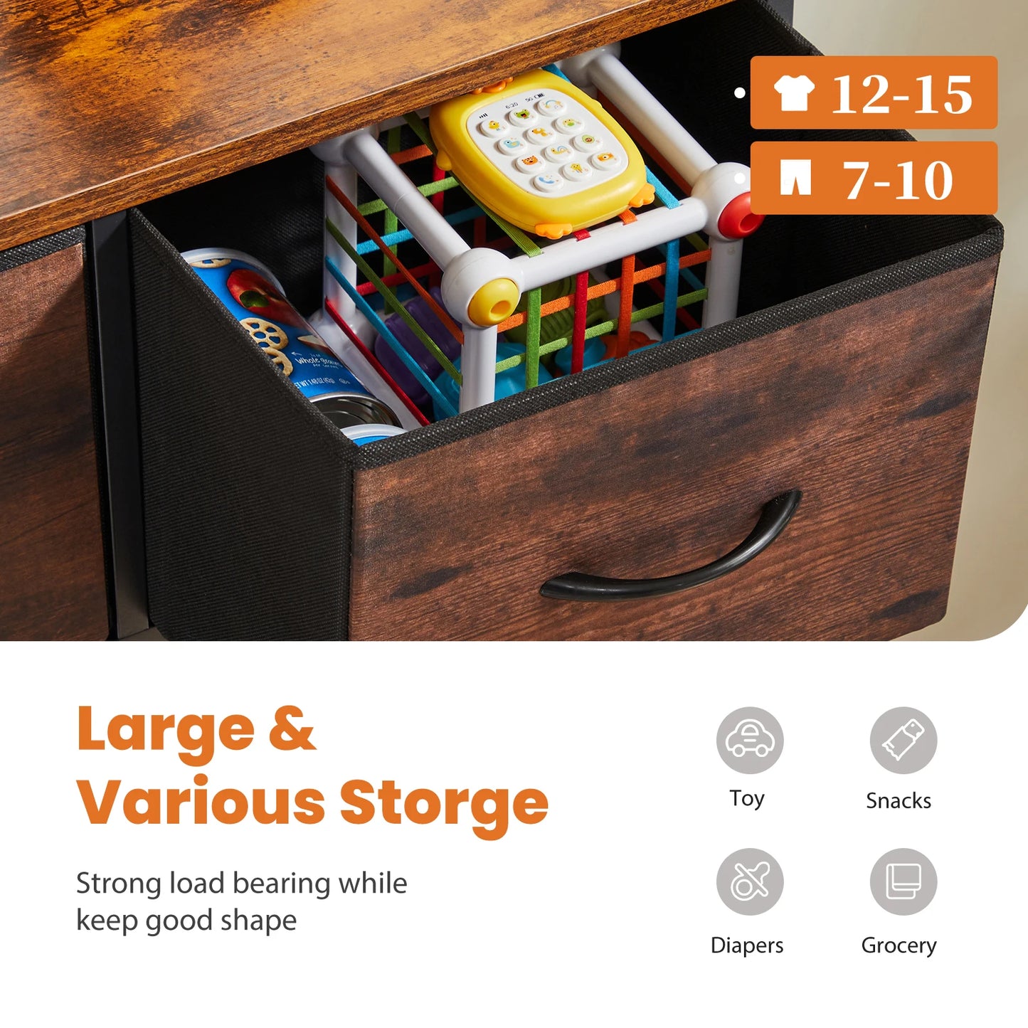 Tall Chest Organizer with 9 Fabric Storage Drawers