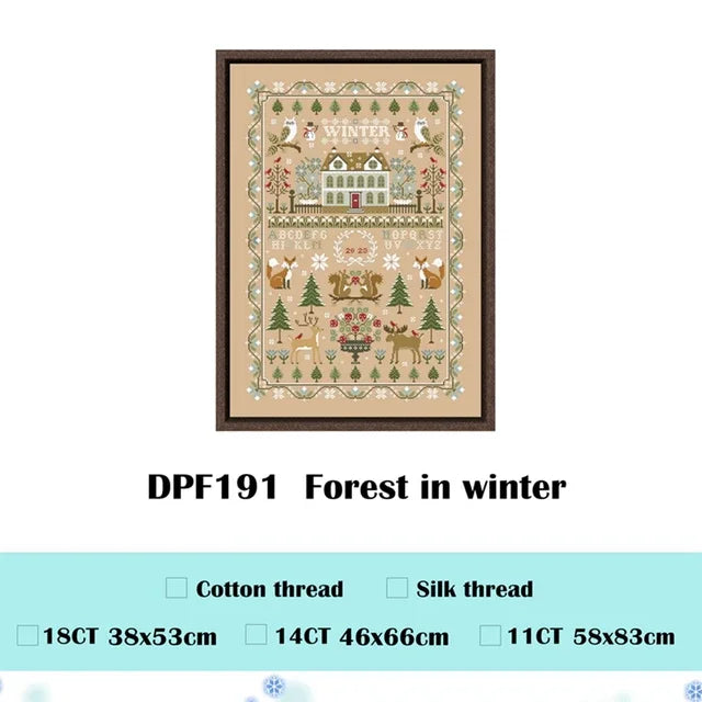 Forest in Winter, DIY Cross Stitch Kit