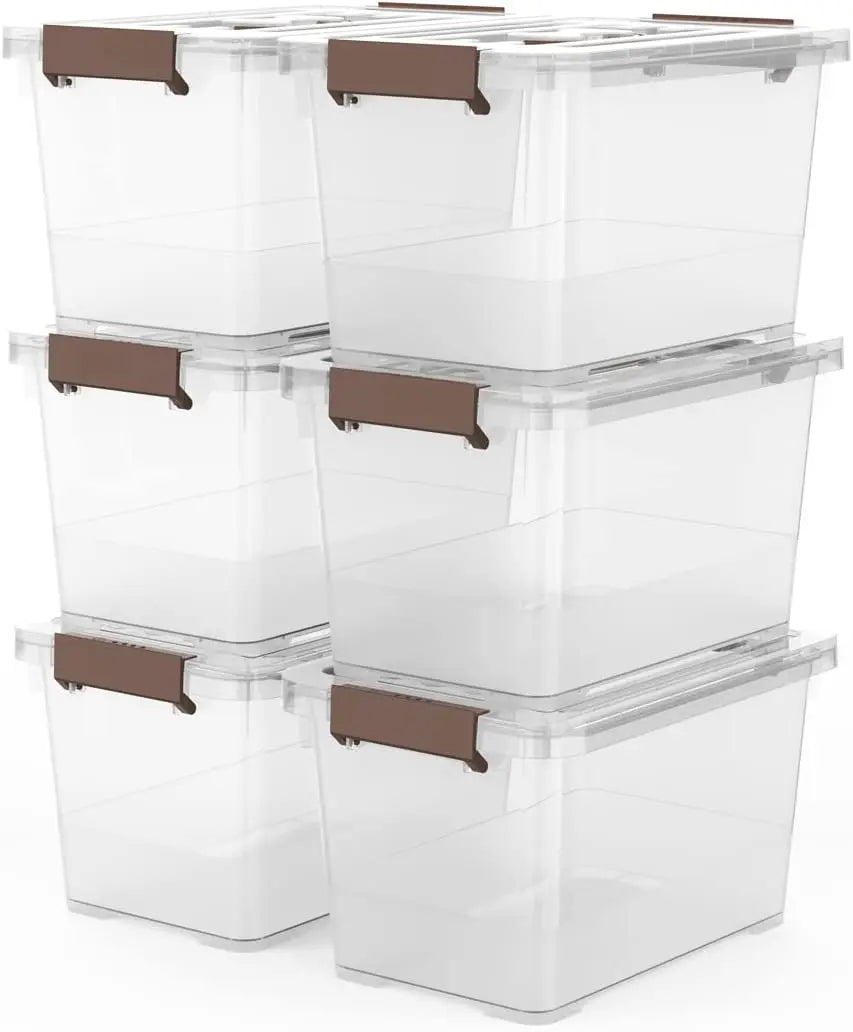 6-Pack Clear Stackable Storage Bins