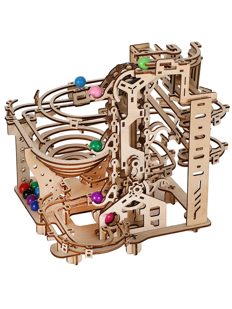 Track Pulley 3D Wooden Puzzle Building Block Kit