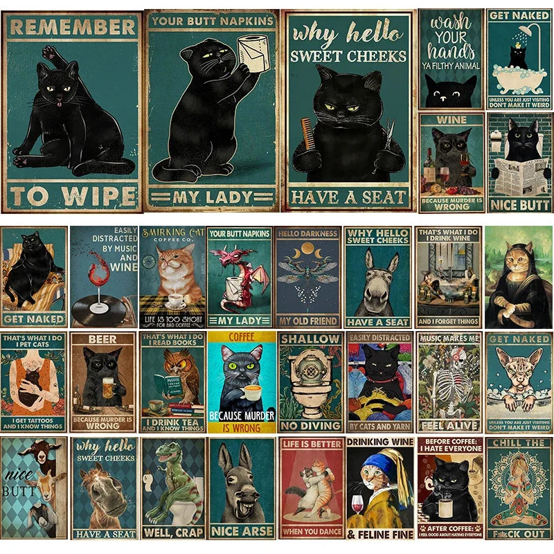 Vintage Black Cat Poster