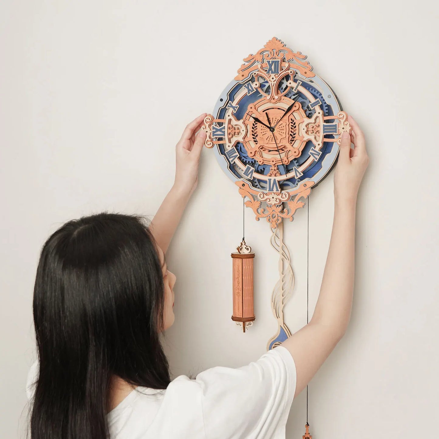 DIY 3D Wooden Puzzle Mechanical Wall Clock