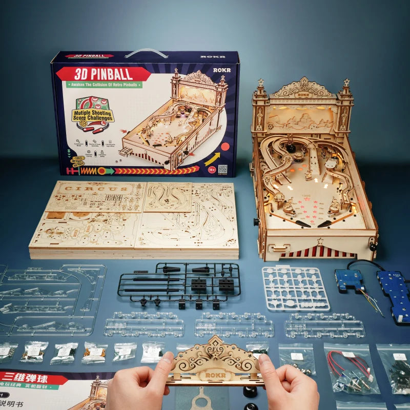 Pinball Machine 3D Wooden Puzzle Building Kit