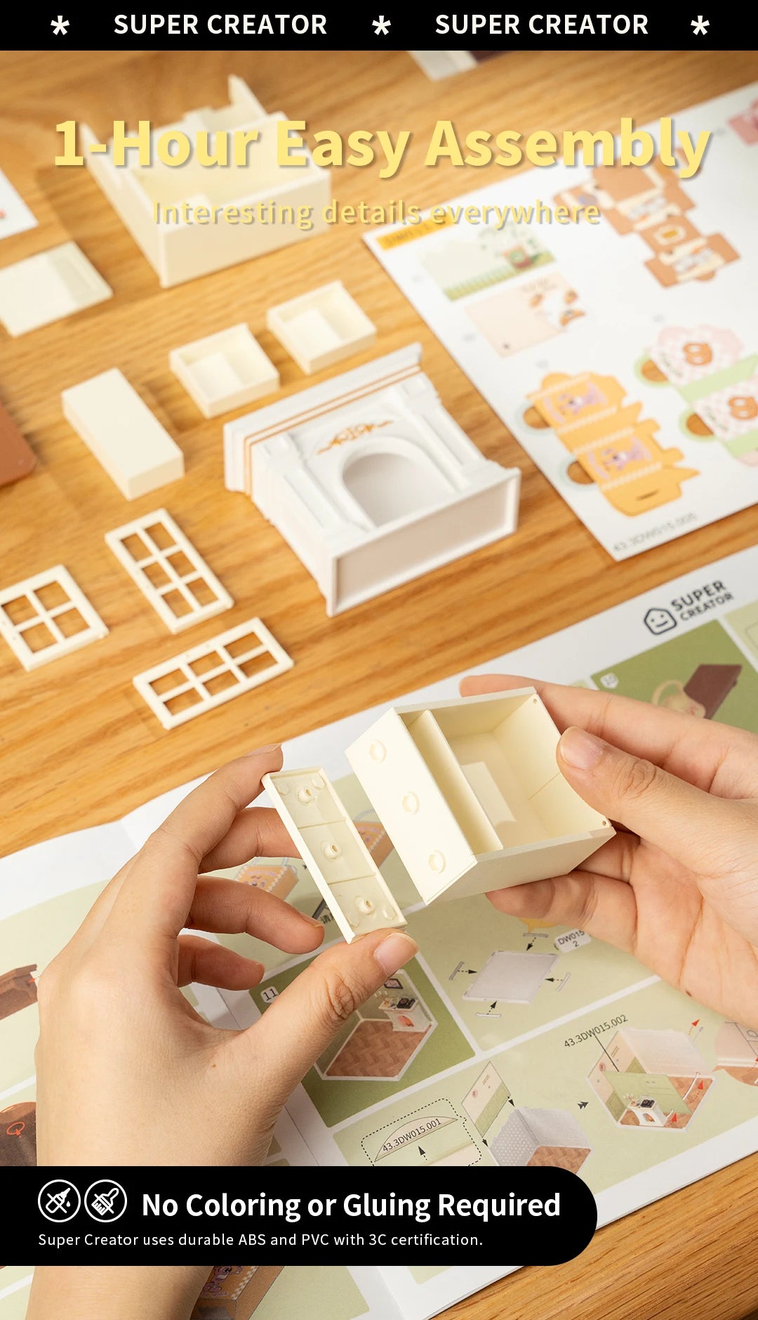 DIY Miniature Dollhouse Kit with Accessories