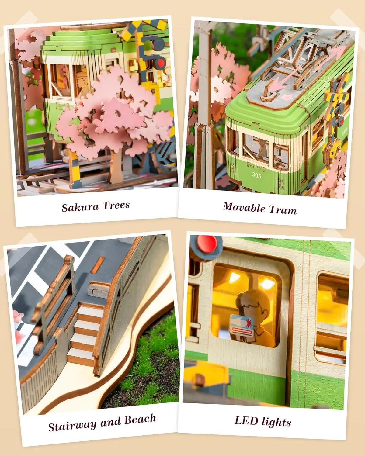 3D Puzzles Sakura Journey DIY Building Kit w/ LED Light