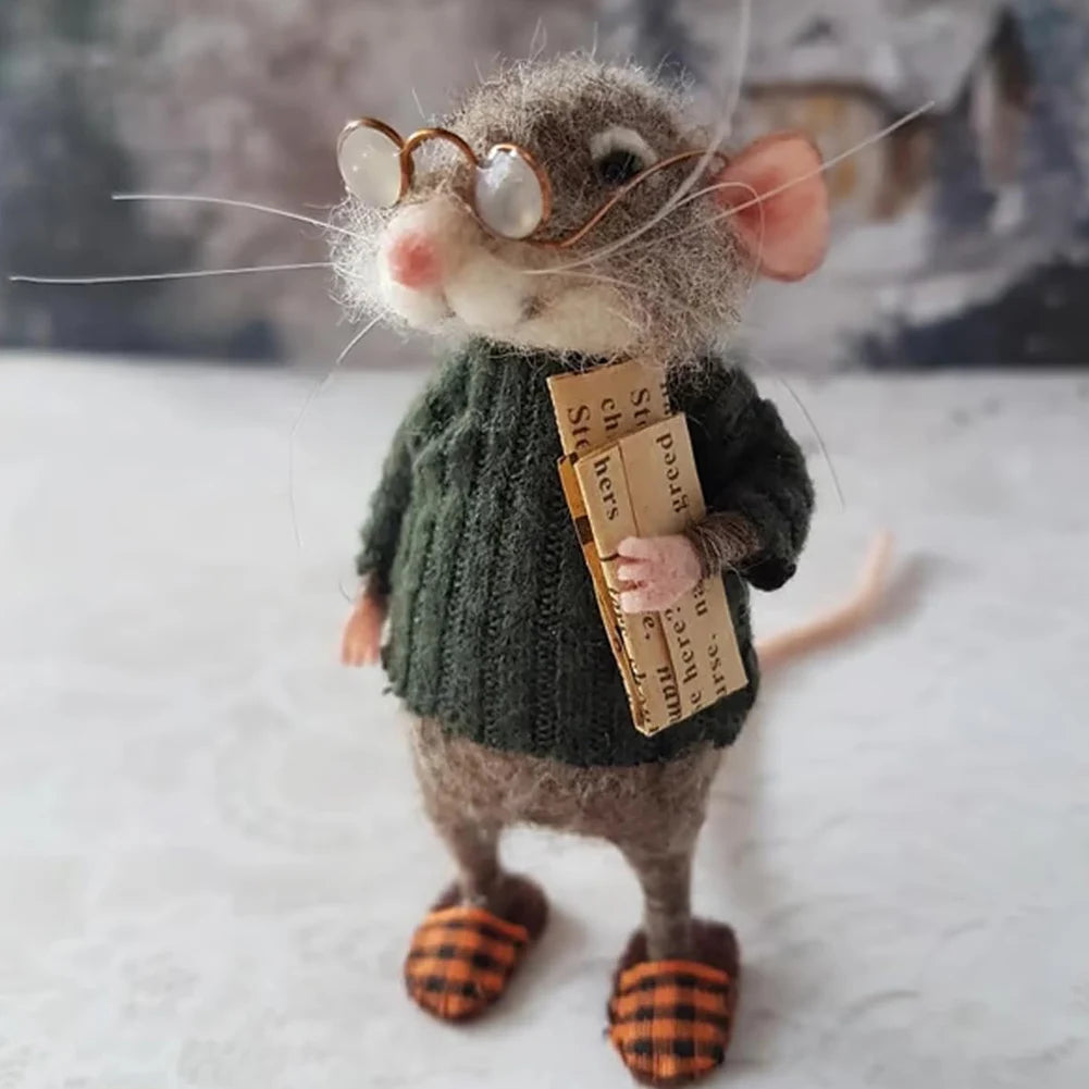 Handmade Needle Felted Mouse Doll Decoration