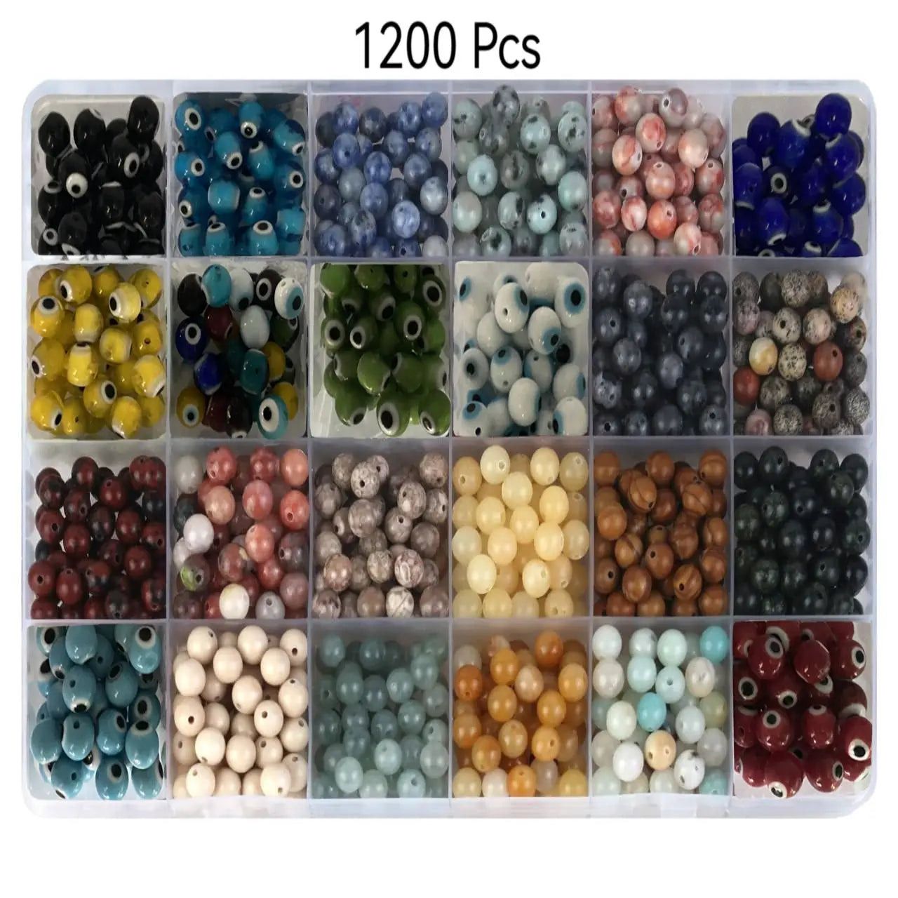 1200 Pieces Handmade 8mm Natural Stone Beaded DIY Jewelry Making Kit