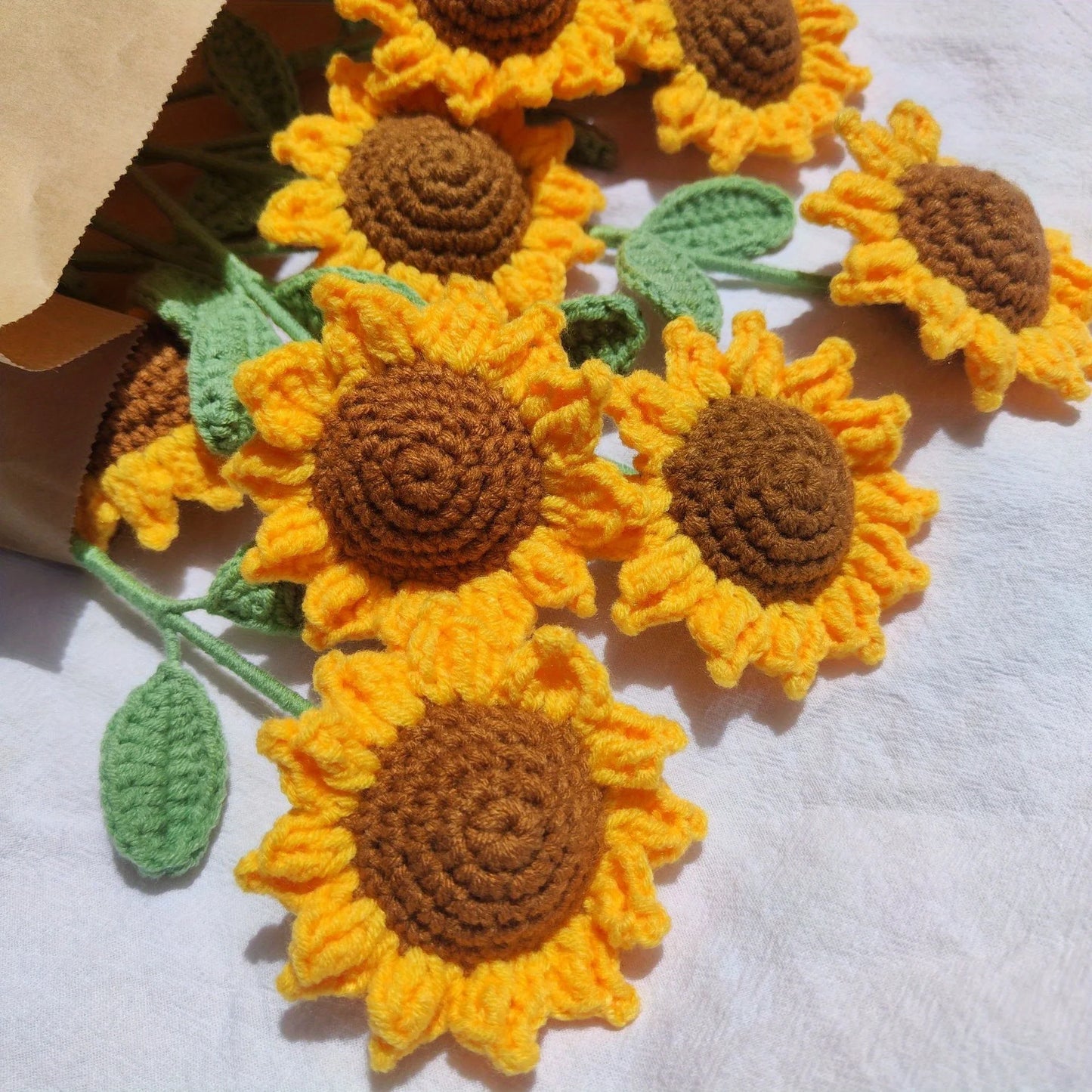 Handmade Crochet Sunflower Bouquet