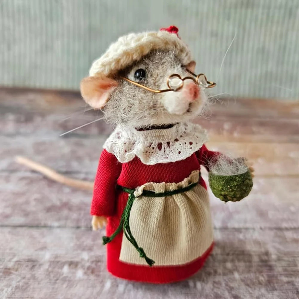 Handmade Needle Felted Mouse Doll Decoration