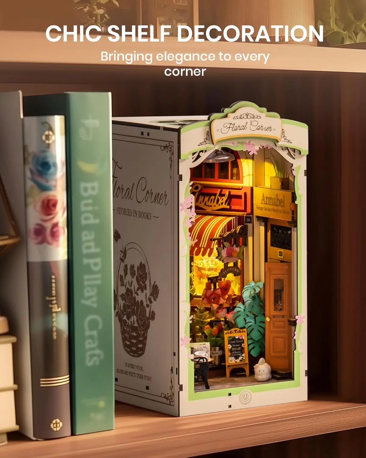 Floral Corner Miniature 3D Wooden Puzzle with LED Lights