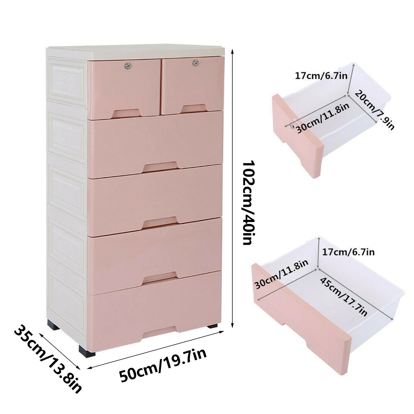 5-Layer 6 Drawer Plastic Tower Storage Cabinet