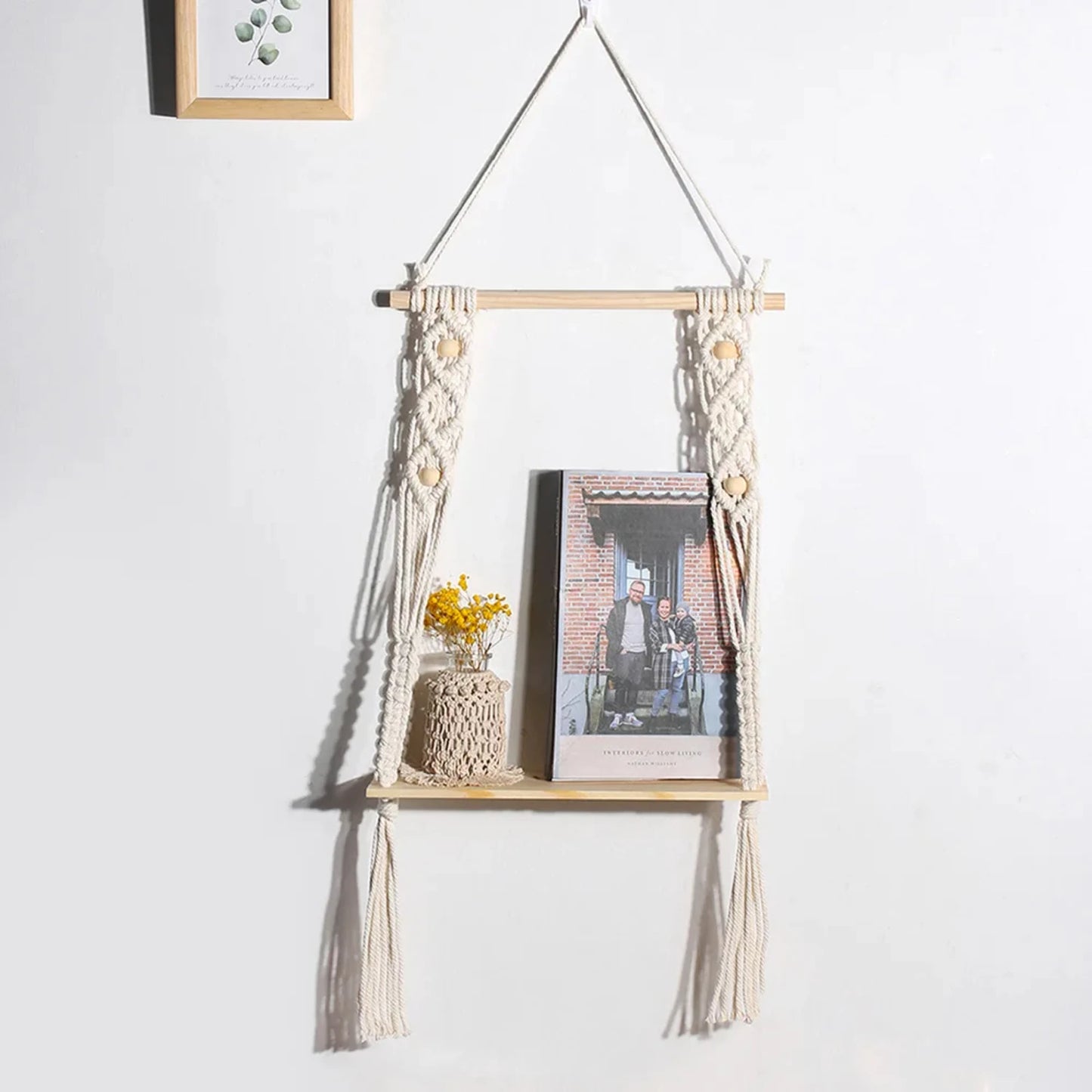 Handmade Macrame Tapestry Wall Hanging Shelf