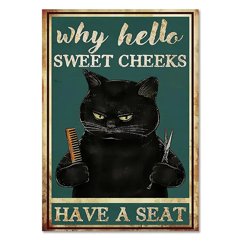 Vintage Black Cat Poster