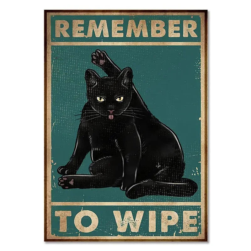 Vintage Black Cat Poster