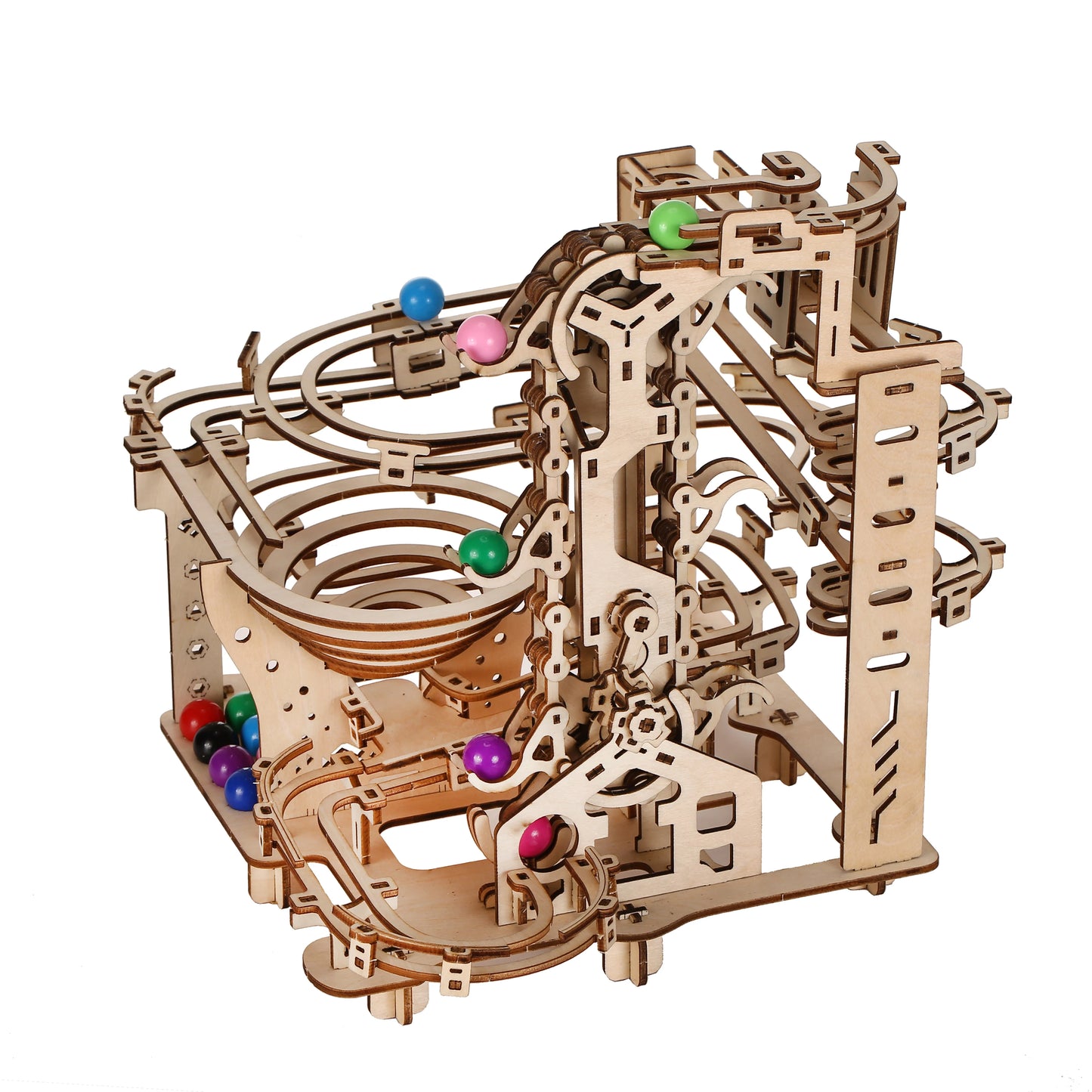 Track Pulley 3D Wooden Puzzle Building Block Kit