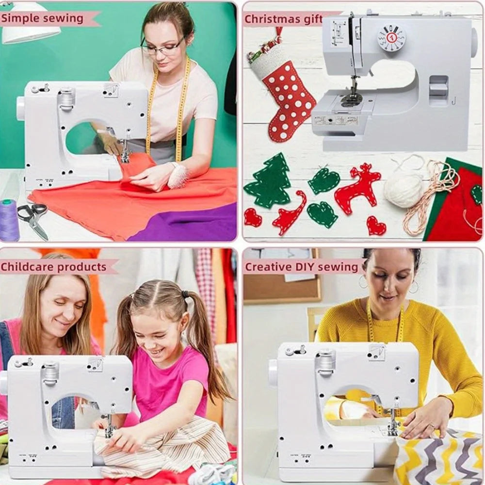 Mini Electric Sewing Machine w/ Foot Pedal and 42-Piece Sewing Kit