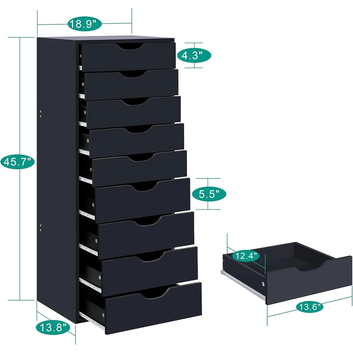 9 Drawer Storage w/200 lbs Capacity