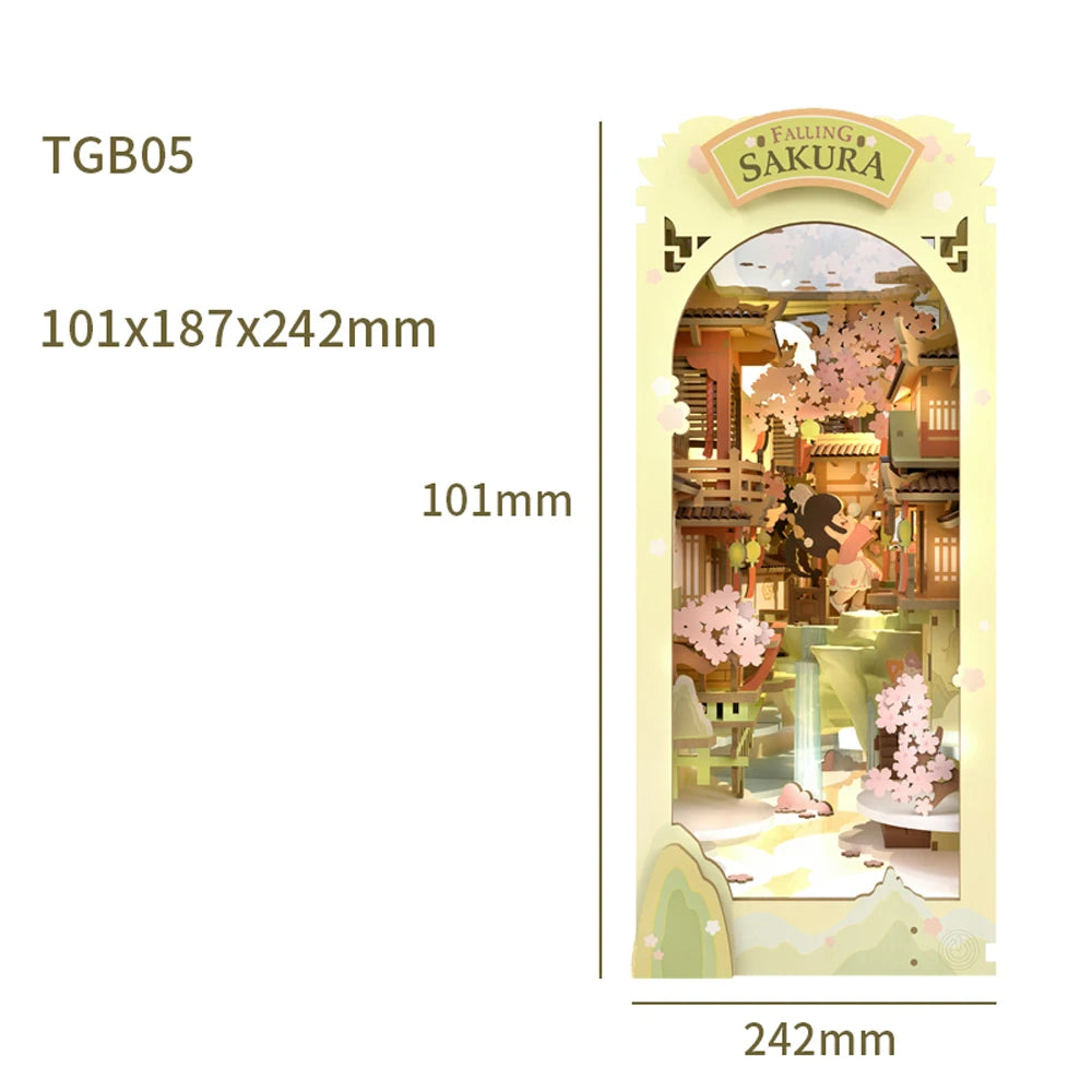 Falling Sakura DIY Wooden Puzzle Kit with LED Light